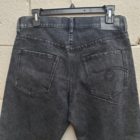 R13 | Boyfriend Jean In Glam Metallic Black Silver Size 25 - Picture 8 of 12